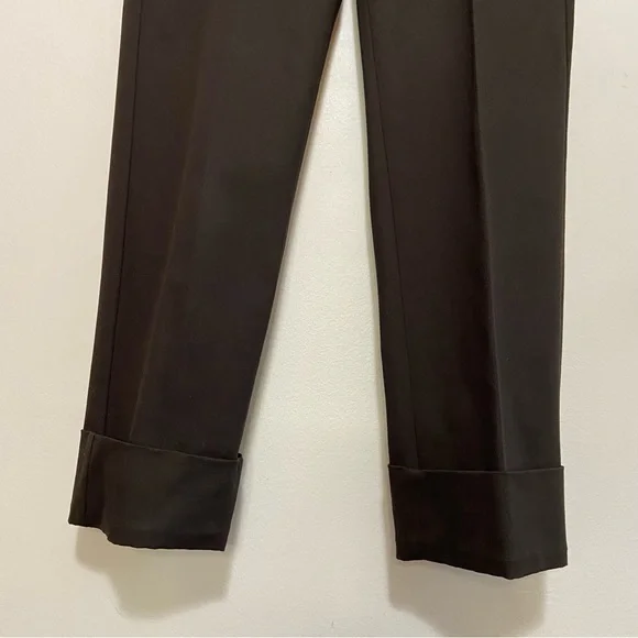 S’MaxMara Dark Brown Cuffed Straight Leg Trouser Pants - Picture 4 of 7